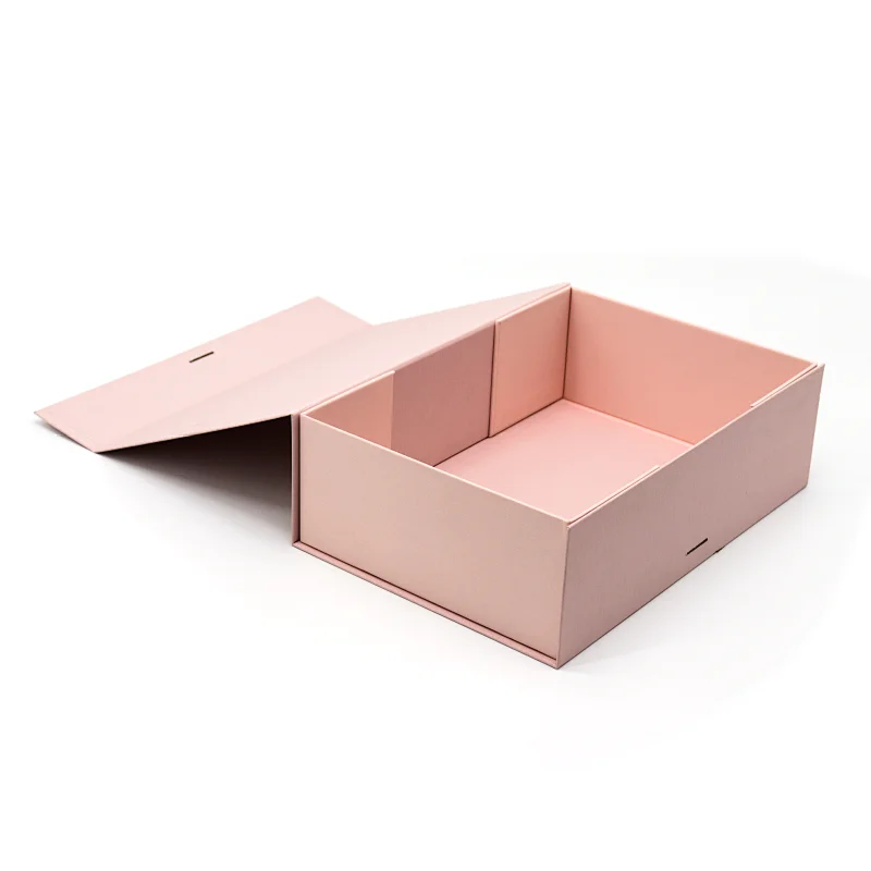 wholesale custom luxury display packing wedding favour magnetic closure lid pink gift box with ribbon