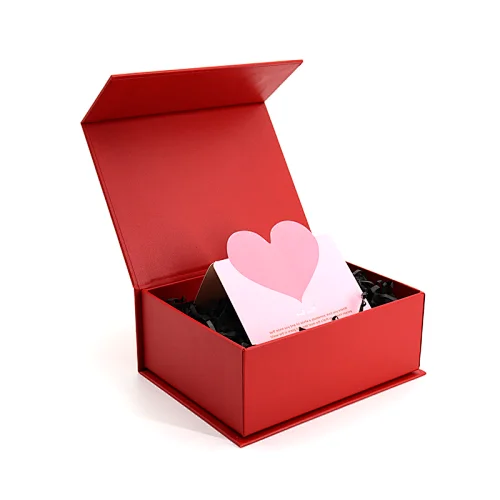 Wholesale Customised custom printed red big cardboard magnetic packaging with flap lid box