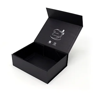 elegant luxury black magnetic folding gift boxes for hair bundles packing
