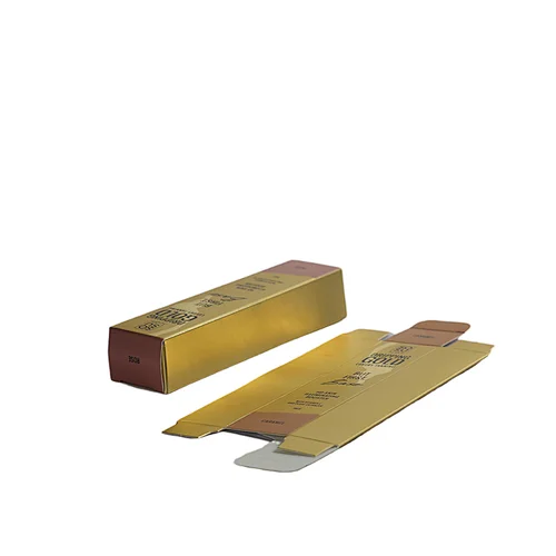Emballage pliant de rouge à lèvres de papier d'art imprimé d'or métallique pour la boîte cosmétique