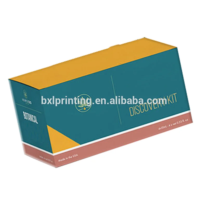 Faltbare Lippenstiftverpackung aus metallisch golden bedrucktem Kunstdruckpapier für Kosmetikboxen