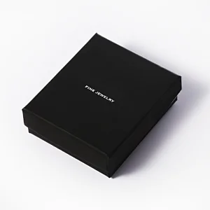 Small custom private logo printed black rigid paper packaging jewellery box
