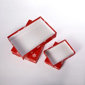 2020 Christmas matte lamination recyclable rigid cardboard packaging handmade red gift box