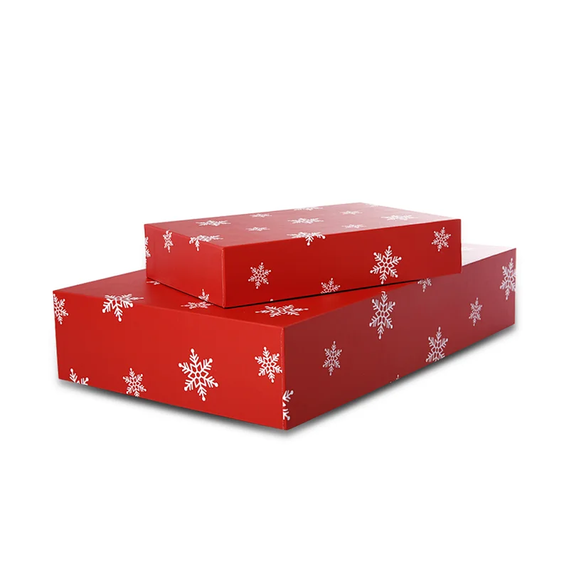 2020 Christmas matte lamination recyclable rigid cardboard packaging handmade red gift box