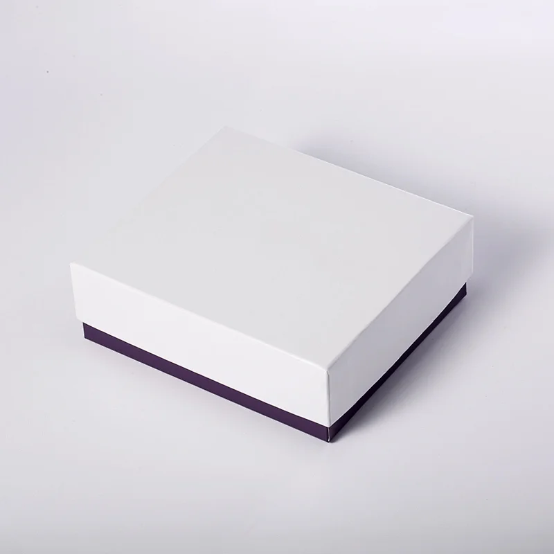 Small custom private logo printed black rigid paper packaging jewellery box