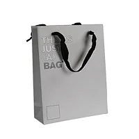 wholesale luxury paper bag art paper color printing humble luxury silver small paper bag with ribbon handle