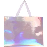 Holographic 350gsm Coated 1 size material paper bags with your own logo