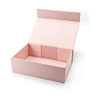 Luxury Custom Logo Wedding Keepsake Packing Box Cardboard A5 Shallow Magnetic Pink Paper Gift Box
