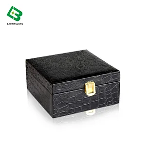 Custom Leopard Patterned Cardboard Bracelet Package Gift Brand Luxury PU Leather Jewelry Packaging Box