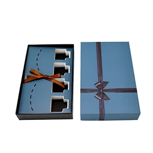 Wholesale chocolate candle boxes custom logo cosmetic skincare perfume bottles packaging boxes with foams and ribbon