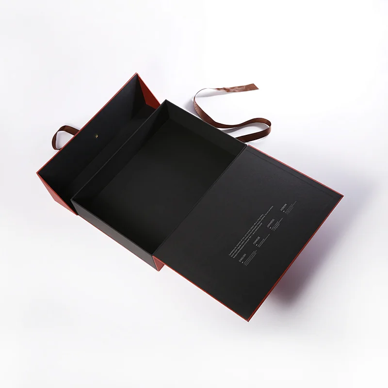custom cheap elegant luxury square magnetic paper packaging gift boxes witn ribbon