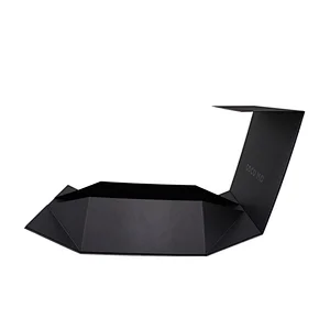 OEM Custom Logo Collapsible Handbag Rigid Shoe Garment Black Gift Folding Box With Magnetic Closure