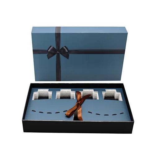 Wholesale chocolate candle boxes custom logo cosmetic skincare perfume bottles packaging boxes with foams and ribbon