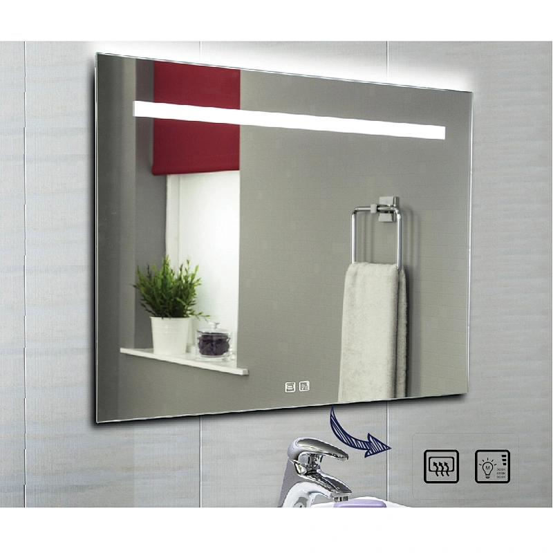 Anti-fog Vanity Mirror With Led Lights Mirror Copper-free Silver-plated Mirror Rectangle Fogless LED Mirror HC1017