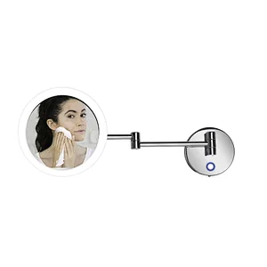 Bathroom Magnifying Wall Mirror Extendable Makeup Mirror High Definition Magnifying Cosmetic LED Mirror HCL-864