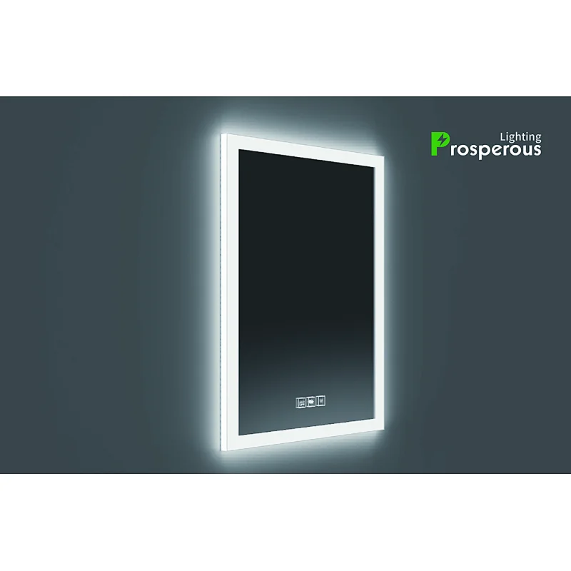 Custom LED Bathroom Mirror Rectangle Led Lighted Mirror With Edge Diffuser Color Changing Smart Led Lighted Mirror HC1015