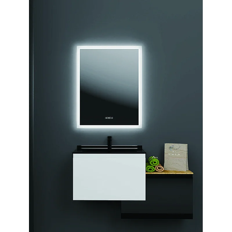 Modern Home Mirror With LED Lights Around It Horizontal And Vertical Installation HC1025