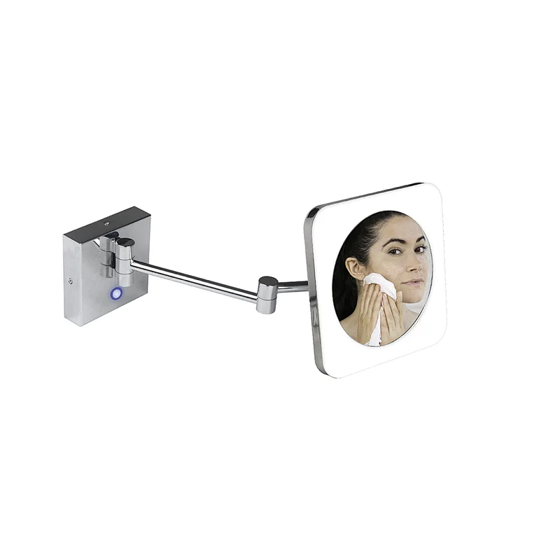 3X Magnification Mirror Best Wall Makeup Mirror Wall Mounted Retractable Cosmetic Mirror With Led Lights HCL-869B