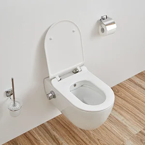 Rimfree wall hung toilet with bidet function CT2039V-B