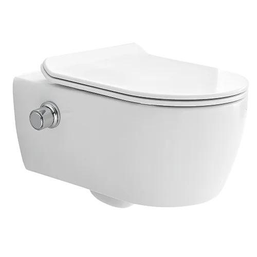 Rimfree wall hung toilet with bidet function CT2039V-B