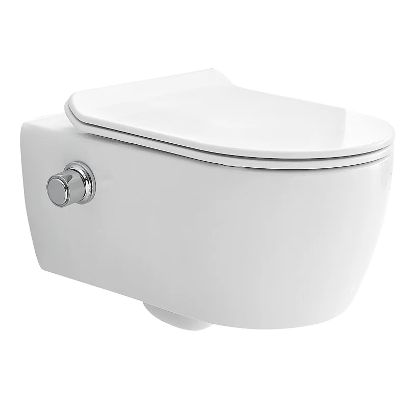 Rimfree wall hung toilet with bidet function CT2039V-B