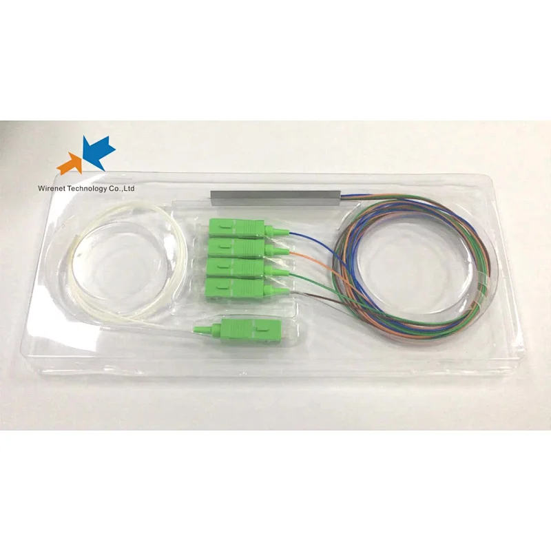 FTTH Optical Fiber Mini Type 1x4 PLC Splitter price with SC APC Connector