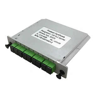 Cassette Card Inserting SC APC PLC Splitter 1x8 LGX Box for Optical Terminal Box