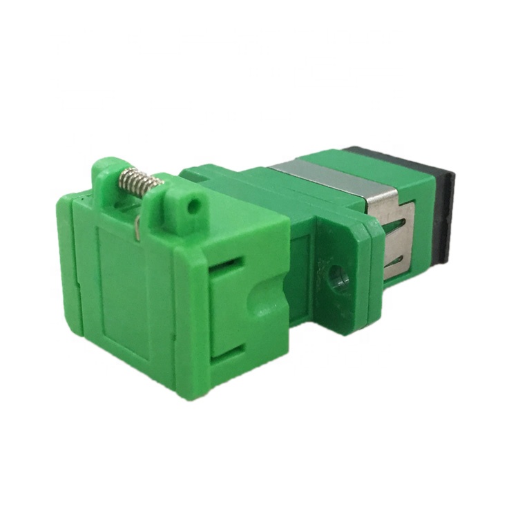 Auto Dust Simplex SX Fiber Optic Singlemode SC/APC Shutter Adapter