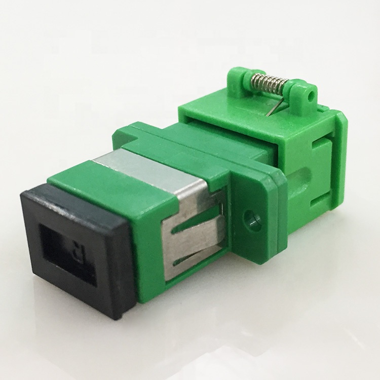 Auto Dust Simplex SX Fiber Optic Singlemode SC/APC Shutter Adapter