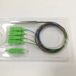 FTTH Optical Fiber Mini Type 1x4 PLC Splitter price  with SC APC Connector