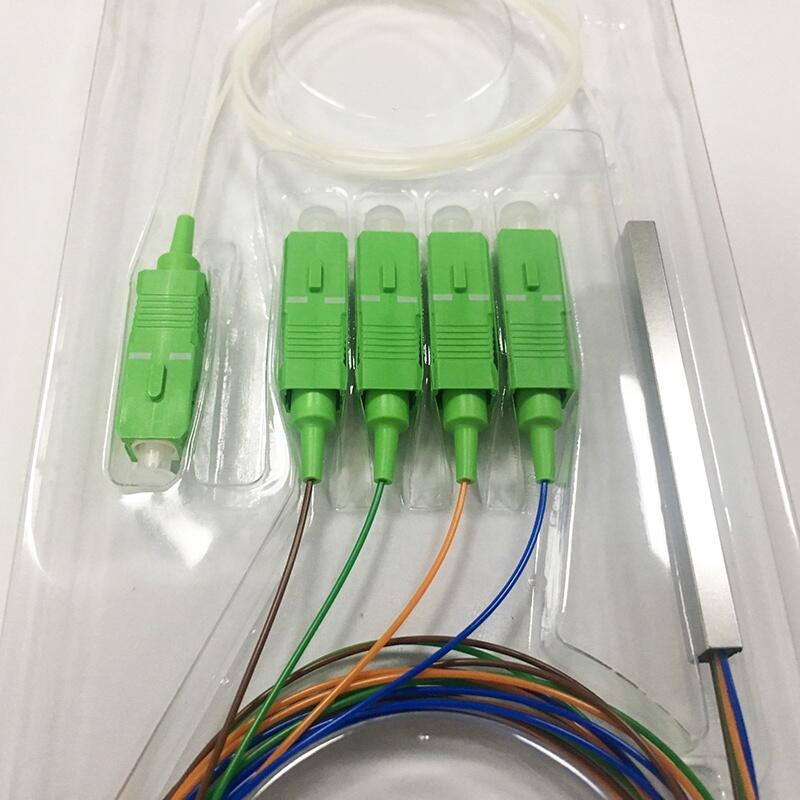FTTH Optical Fiber Mini Type 1x4 PLC Splitter price  with SC APC Connector