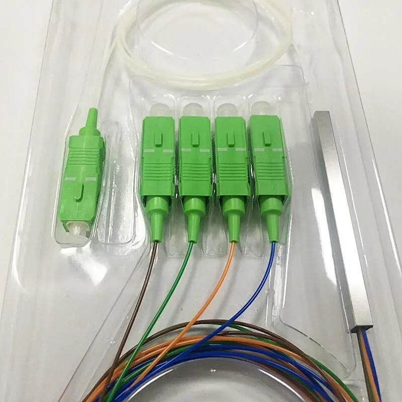 FTTH Optical Fiber Mini Type 1x4 PLC Splitter price  with SC APC Connector