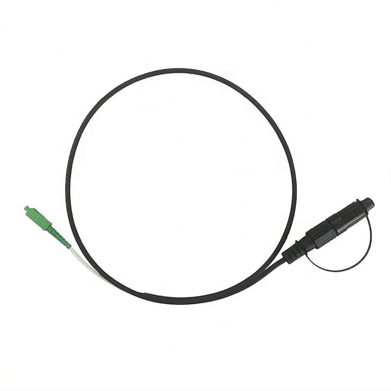 Outdoor 1 Core Mini IP SC APC SM Single Mode G657A1 LSZH Drop Cable Patch Cord with Waterproof Connector