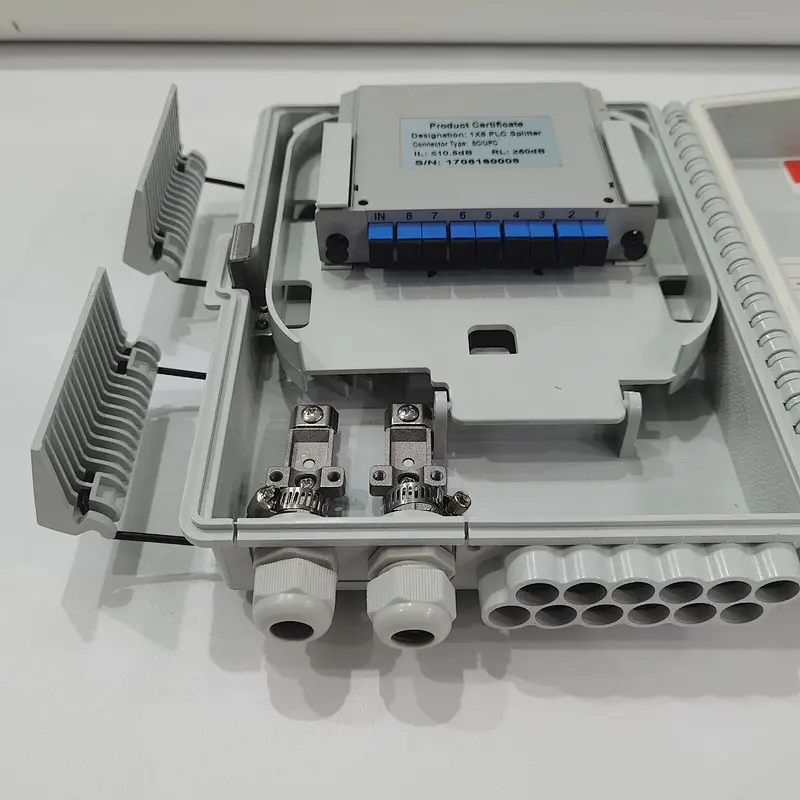 FTTH IP65 Block Less PLC Splitter Fiber Termination Box 12 Core Fiber Optic Splitter Box