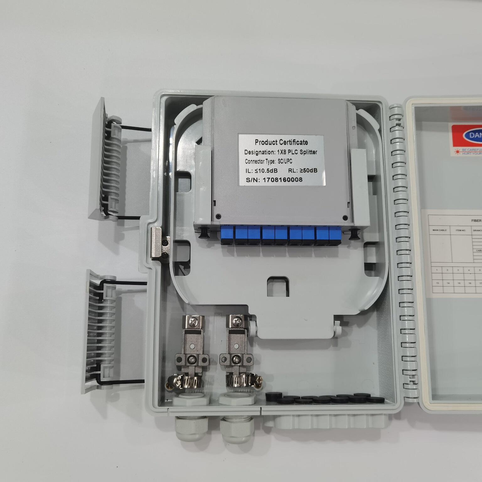FTTH IP65 Block Less PLC Splitter Fiber Termination Box 12 Core Fiber Optic Splitter Box