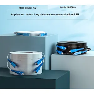 Fiber Optic Single Mode SM Simplex SX LSZH SC APC FTTH Drop Cable Patch Cord