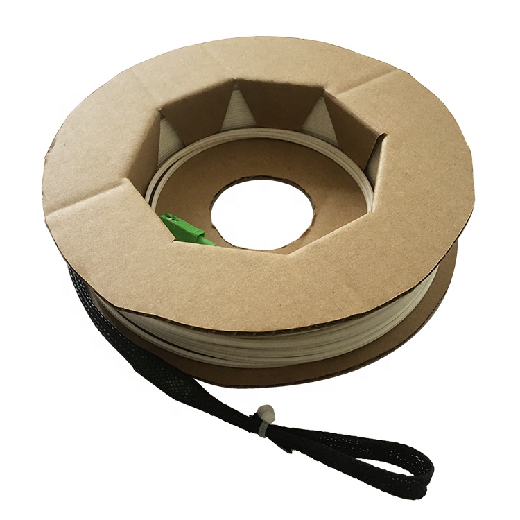 Cardboard Reel Type Packing SC APC Optic Fiber Patch Cord FTTH Drop Cable Assemblies with Pulling Eye