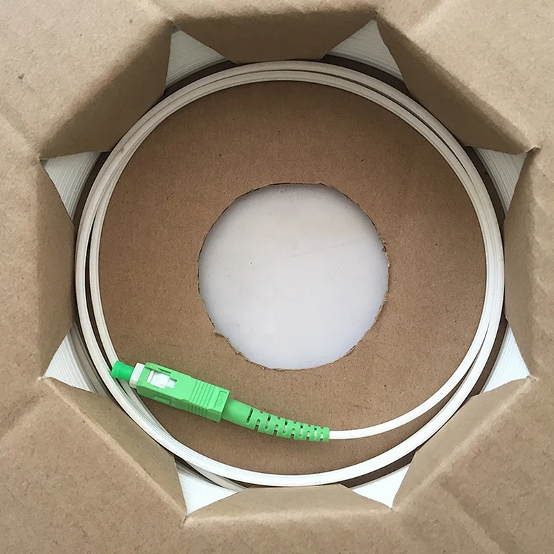 Cardboard Reel Type Packing SC APC Optic Fiber Patch Cord FTTH Drop Cable Assemblies with Pulling Eye