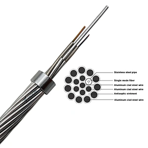 Optical Fiber Composite Ground Wire Cable Stainless Steel Tube OPGW cable