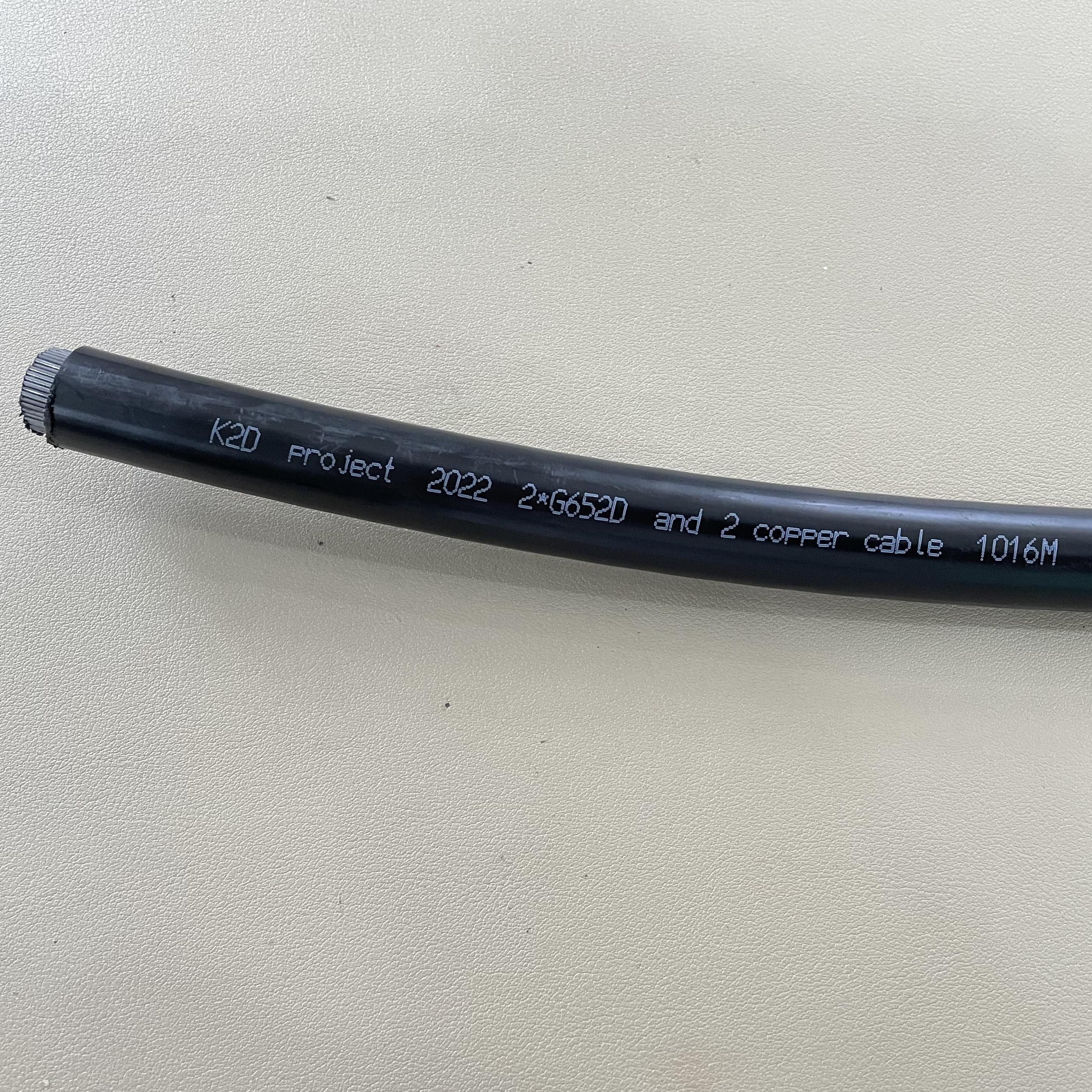 2 4 8 12 core Double Sheathed Photoelectric Composite Underwater Cable With Copper Conductors GDTA33 Submarine Fiber Optic Cable