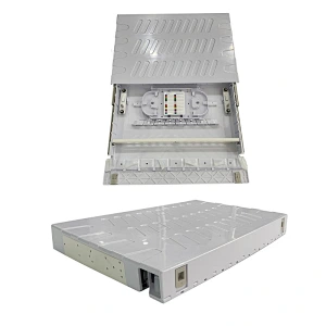 36 core 19 inch 1U Rack mount Drawer type Plastic Fiber Optic Patch Panel with plastic splice tray patch panel