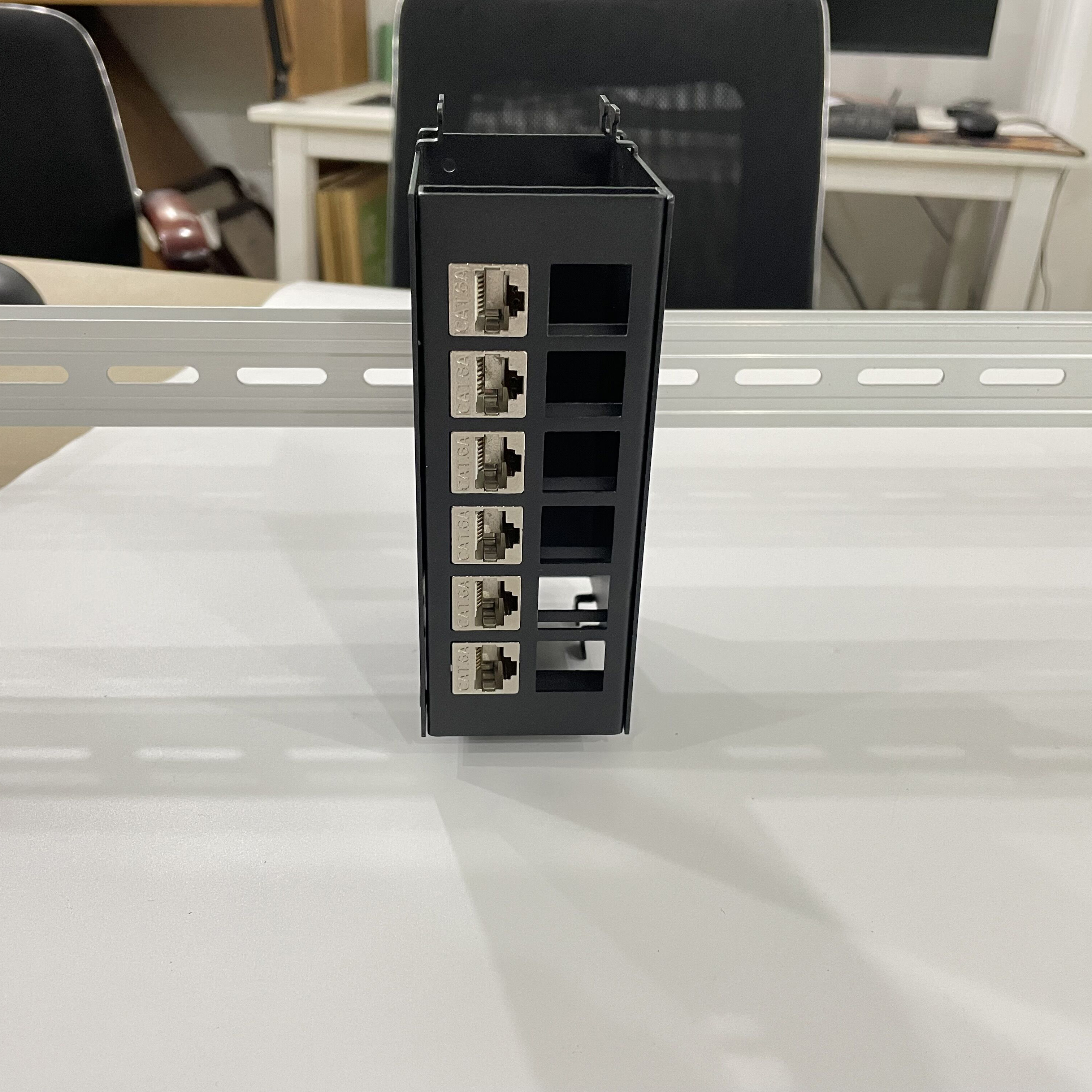 Network STP FTP 12 port Cat6 patch panel with Cat6 Keystone Jack DIN network RJ45 patch panel