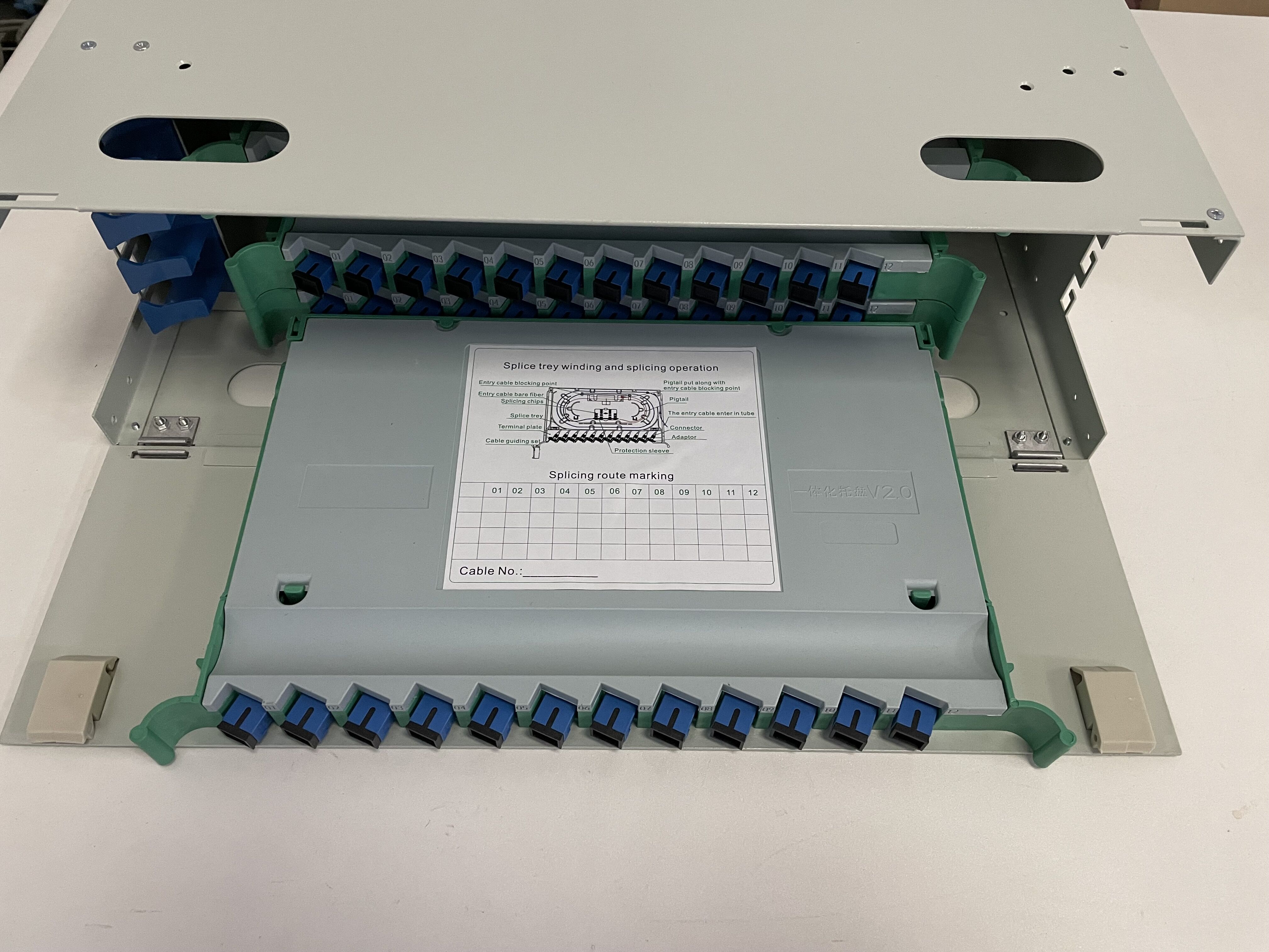 4U Rack Mount 12 24 48 96 144 Core Port ODF with splice tray Optical Fiber Distribution Frame fiber optic patch panel ODF