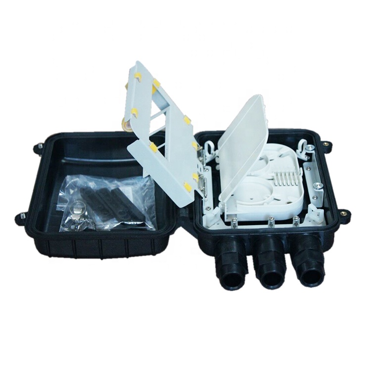 12 24 Fibers IP65 Horizontal Optical Fiber Splice Closure with PLC Splitter