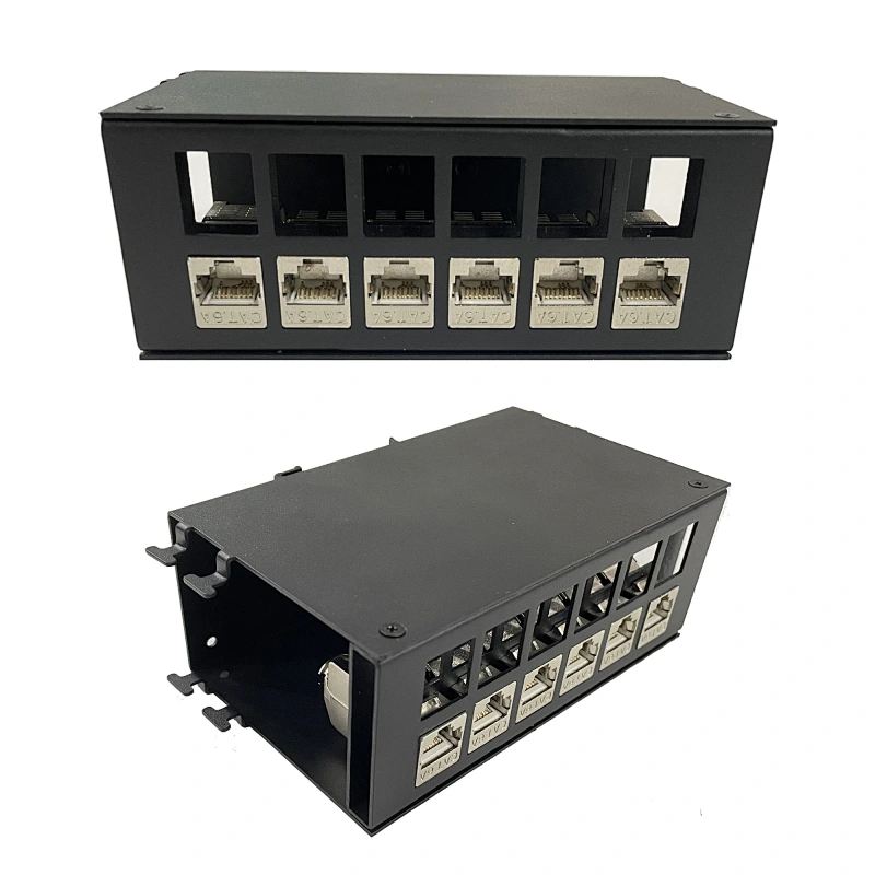 Network STP FTP 12 port Cat6 patch panel with Cat6 Keystone Jack DIN network RJ45 patch panel