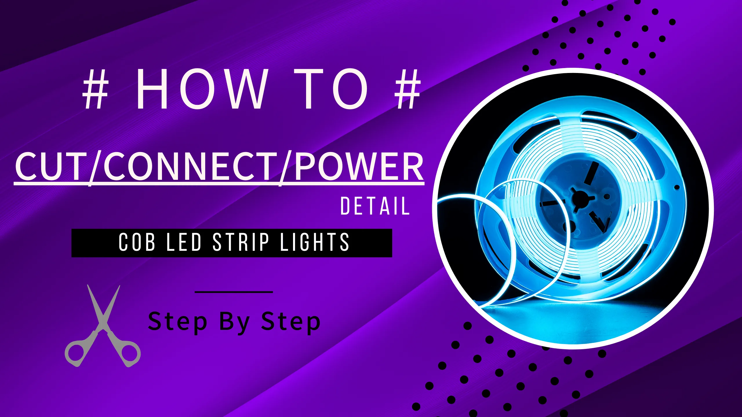 how to cut connect power cob fob led strip lights
