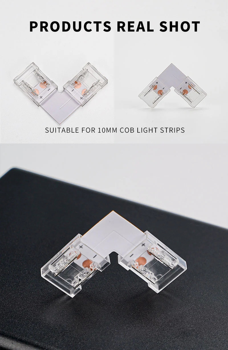 I shaped connector for cob led strips