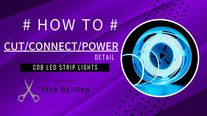 how to cut connect power cob led strip  lights