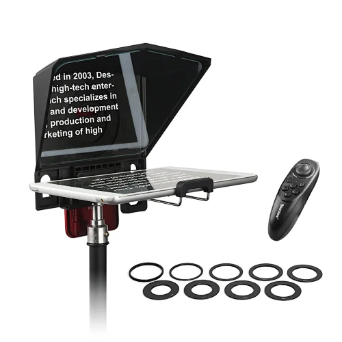 Desview Portable T2 Smartphone/Tablet/DSLR Camera Teleprompter prompter with Remote Controller/ Adapter Rings