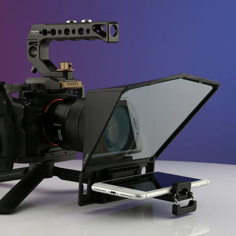 Desview Portable T2 Smartphone/Tablet/DSLR Camera Teleprompter prompter with Remote Controller/ Adapter Rings